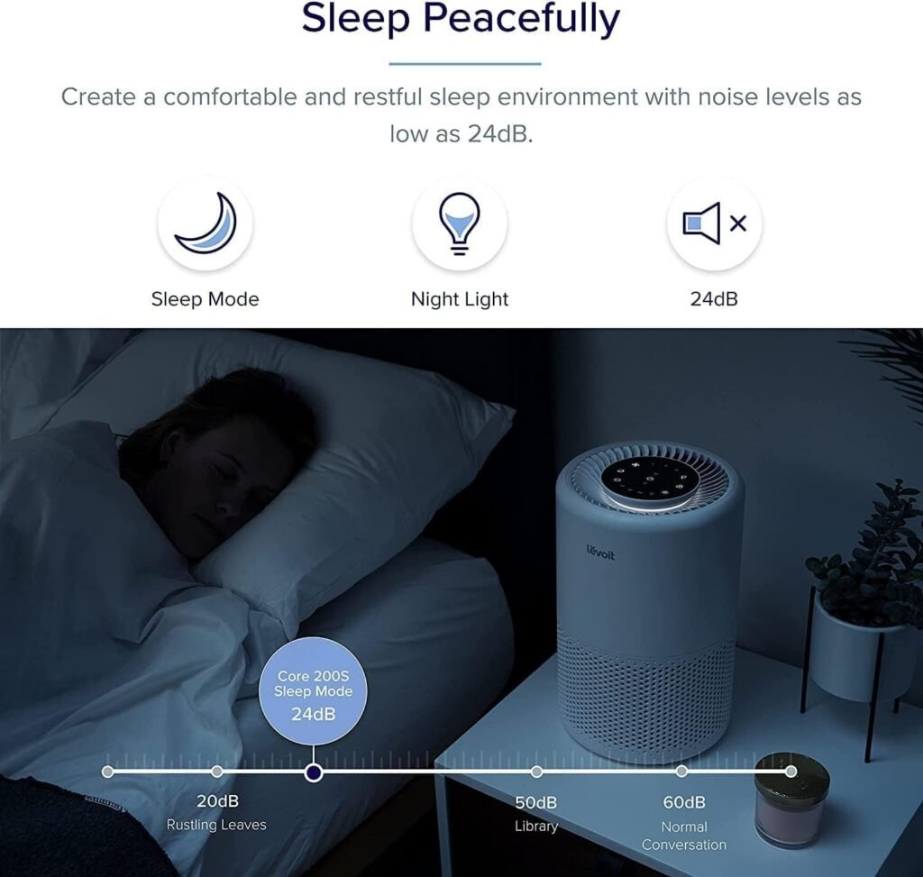 Levoit air purifier Sleep Mode Whisper Quiet