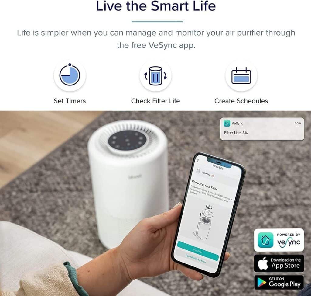Levoit air purifier Smart WiFi Control alexa